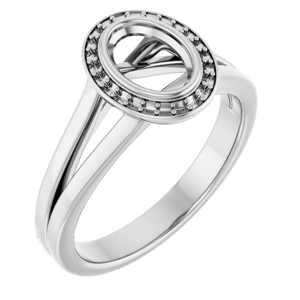 Bezel-Set Halo-Style Engagement Ring