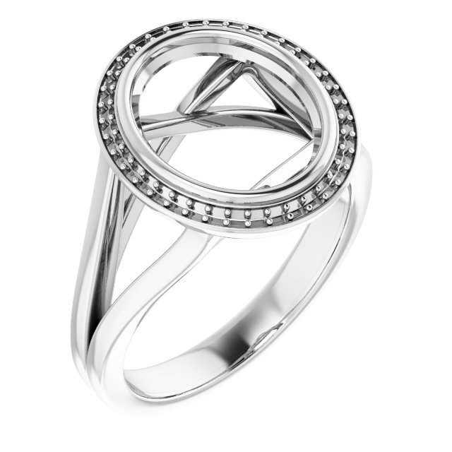 Bezel-Set Halo-Style Engagement Ring