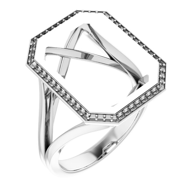 Bezel-Set Halo-Style Engagement Ring