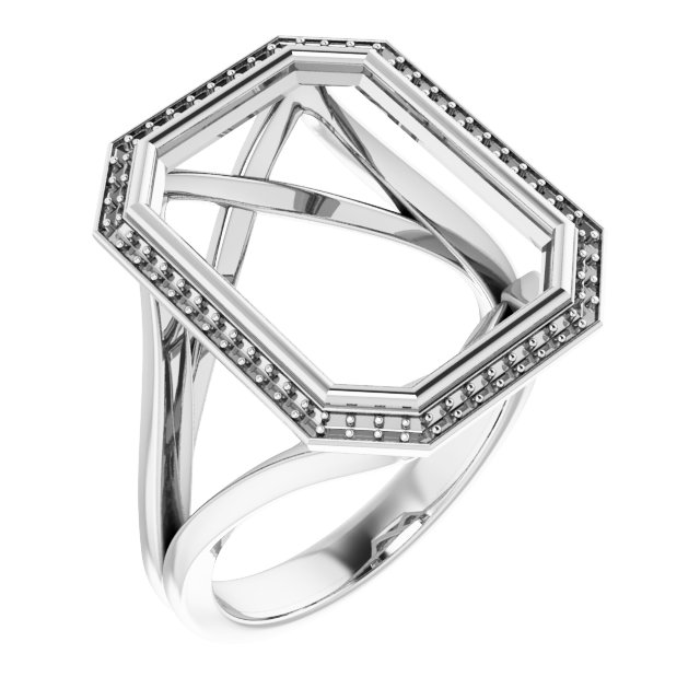Bezel-Set Halo-Style Engagement Ring