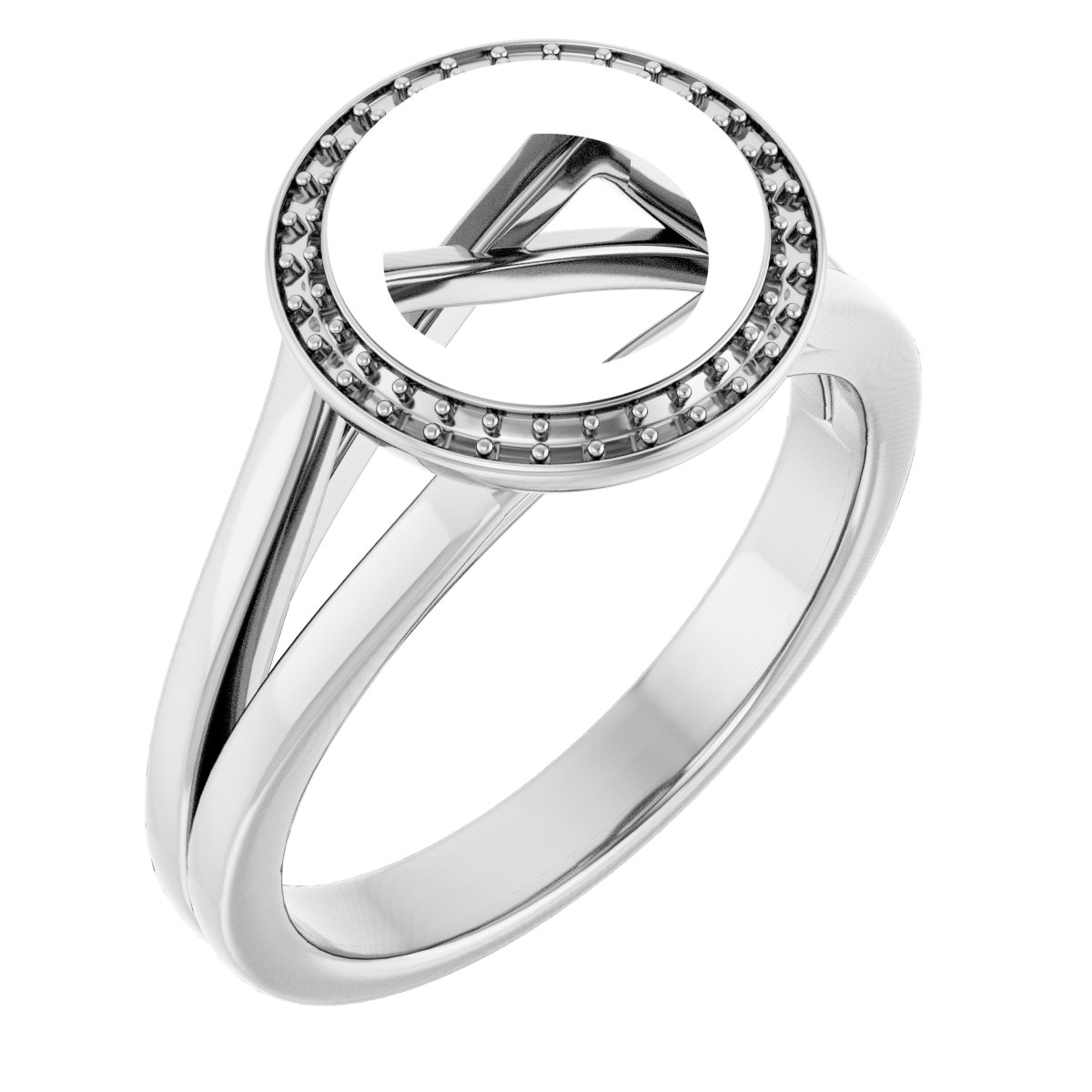 Bezel-Set Halo-Style Engagement Ring