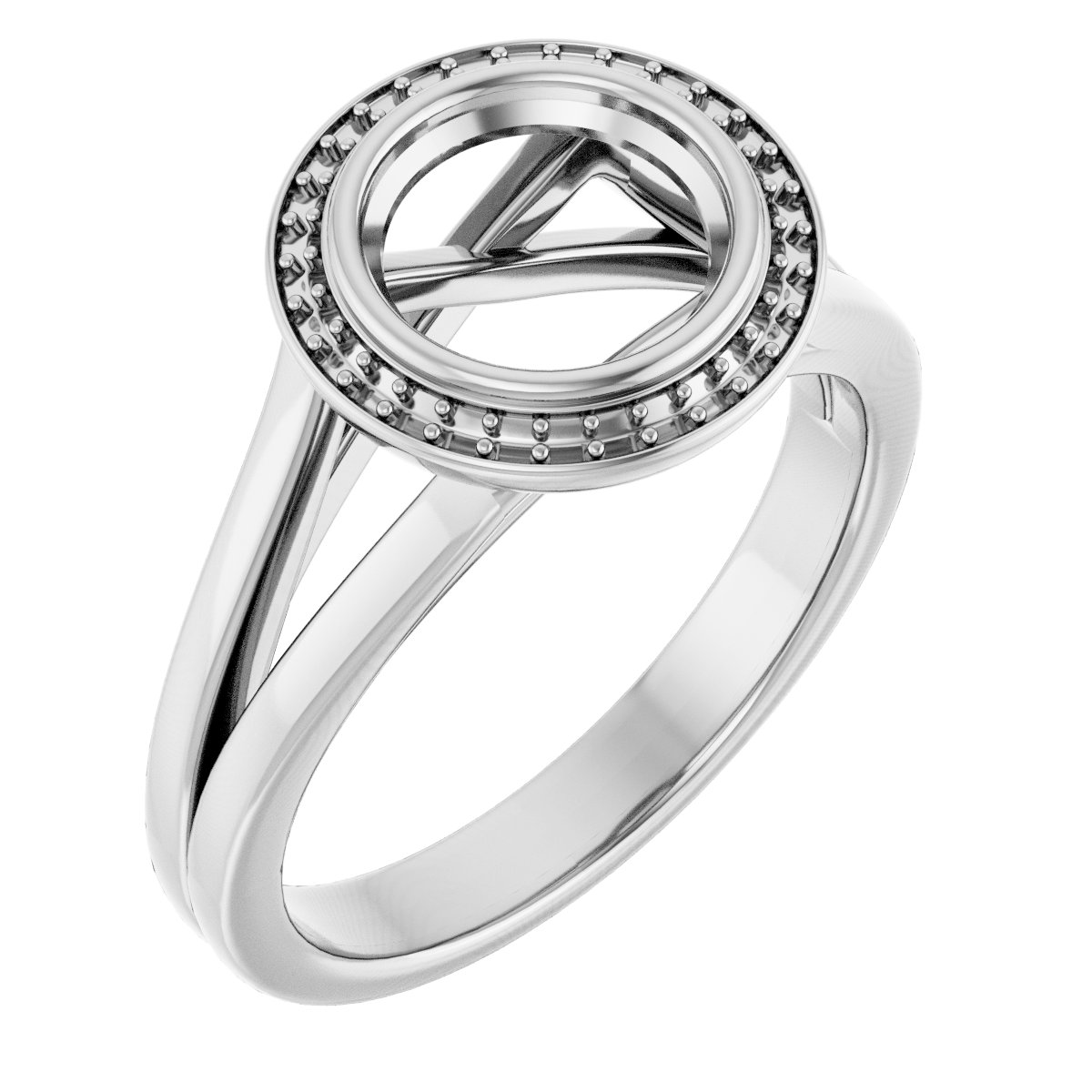 Bezel-Set Halo-Style Engagement Ring