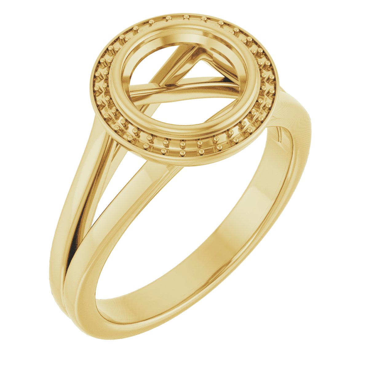 Bezel-Set Halo-Style Engagement Ring