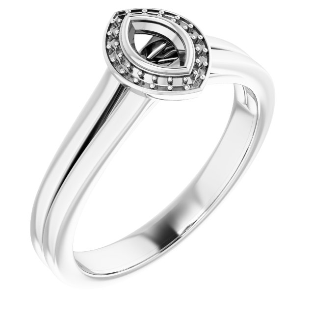 Bezel-Set Halo-Style Engagement Ring