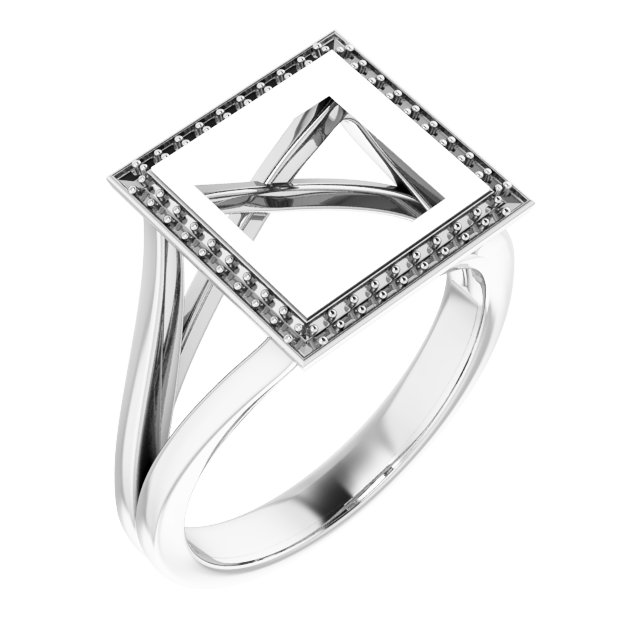 Bezel-Set Halo-Style Engagement Ring