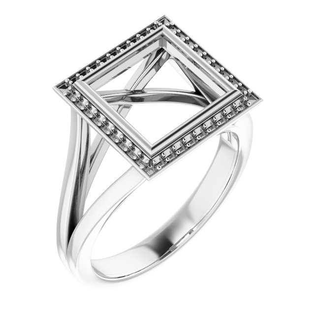 Bezel-Set Halo-Style Engagement Ring