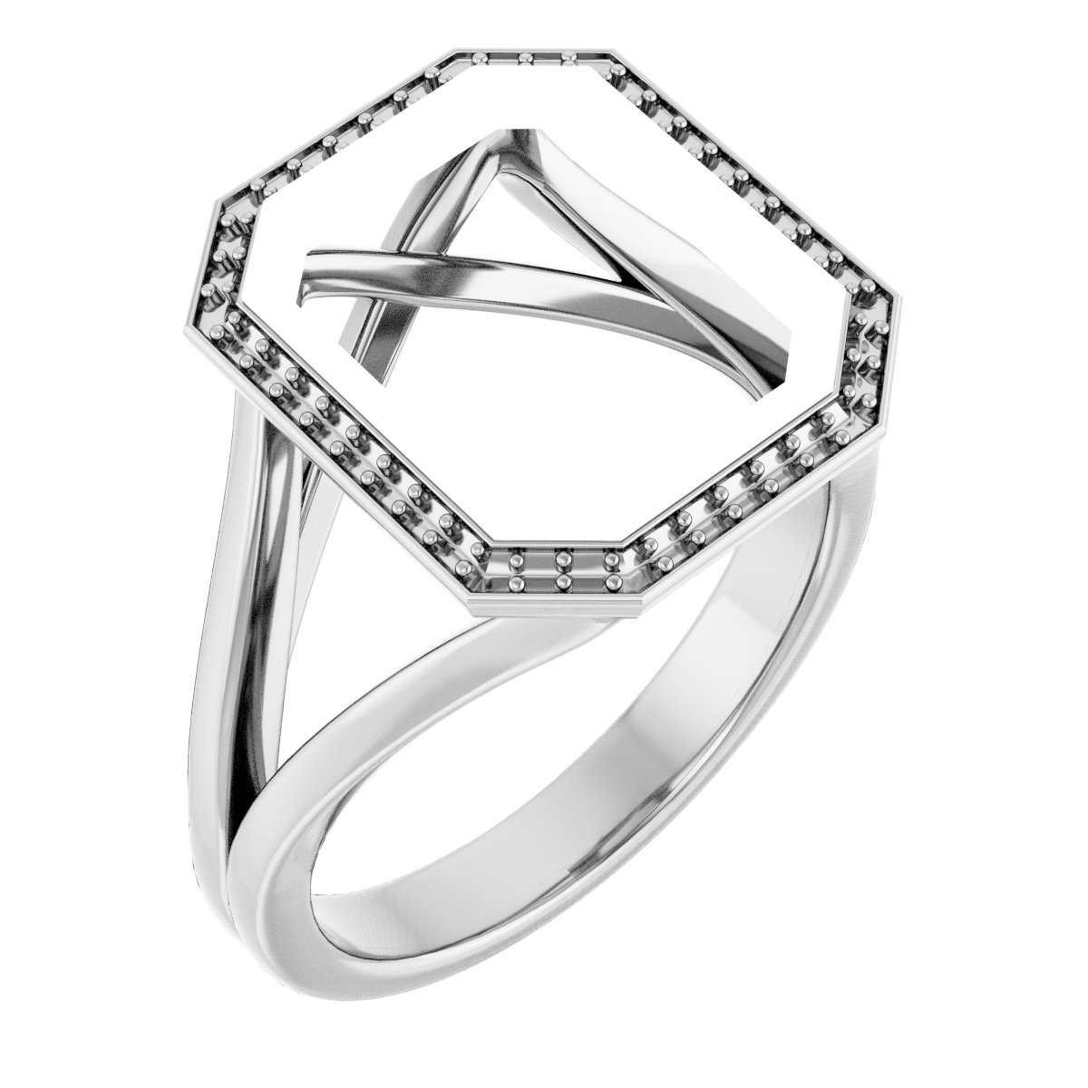 Bezel-Set Halo-Style Engagement Ring