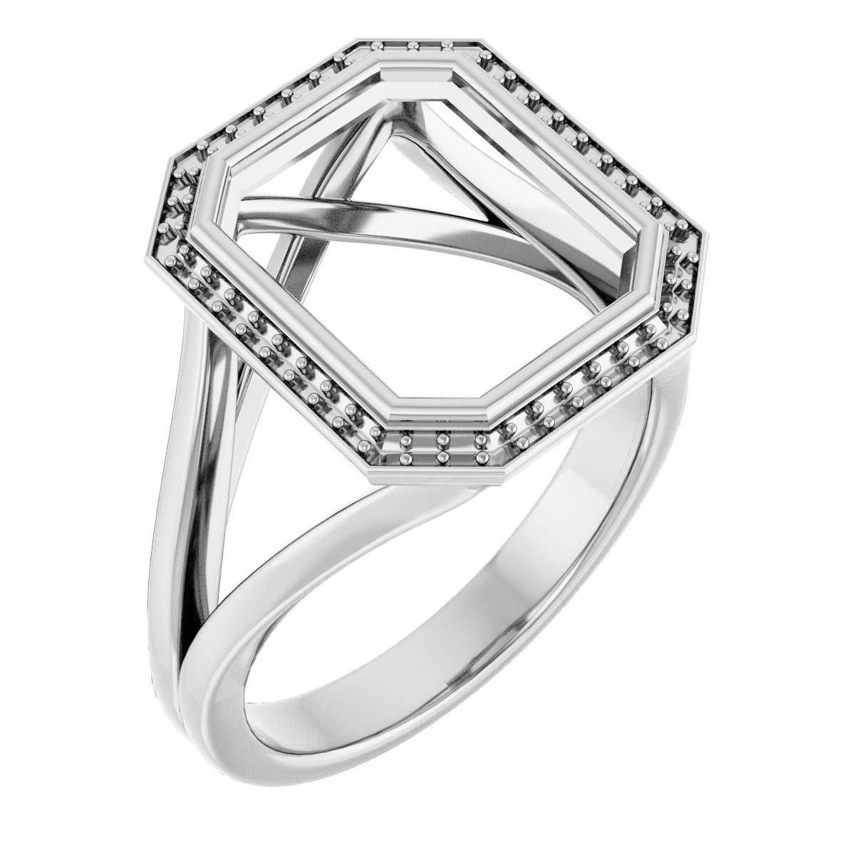 Bezel-Set Halo-Style Engagement Ring