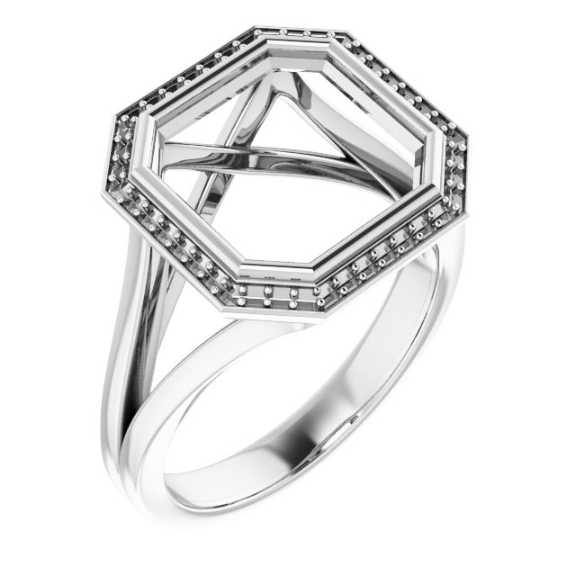 Bezel-Set Halo-Style Engagement Ring