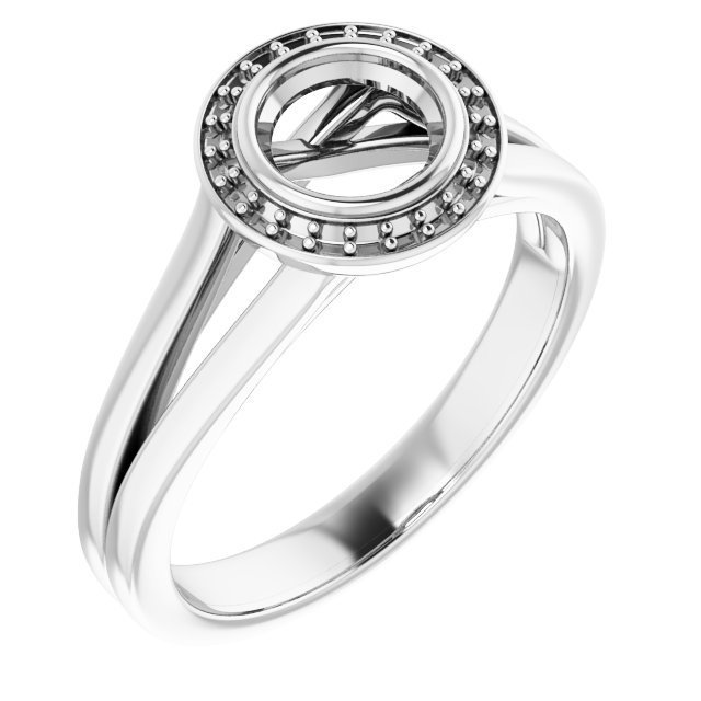 Bezel-Set Halo-Style Engagement Ring