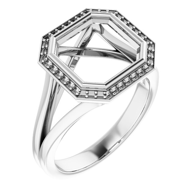 Bezel-Set Halo-Style Engagement Ring