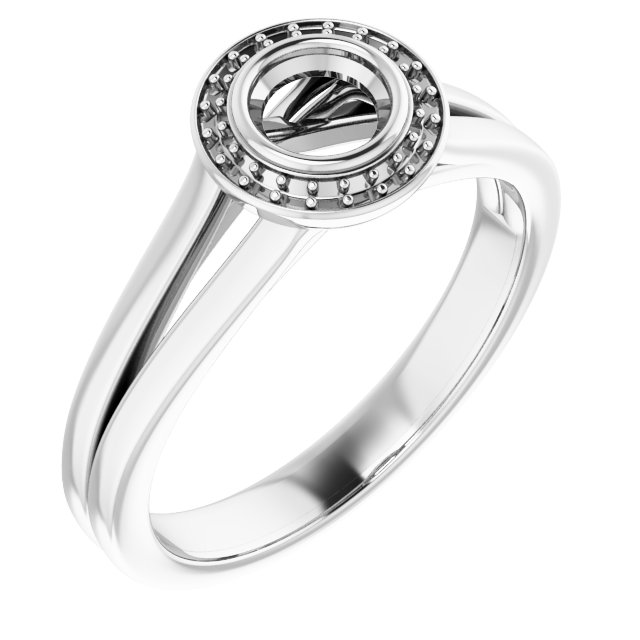 Bezel-Set Halo-Style Engagement Ring