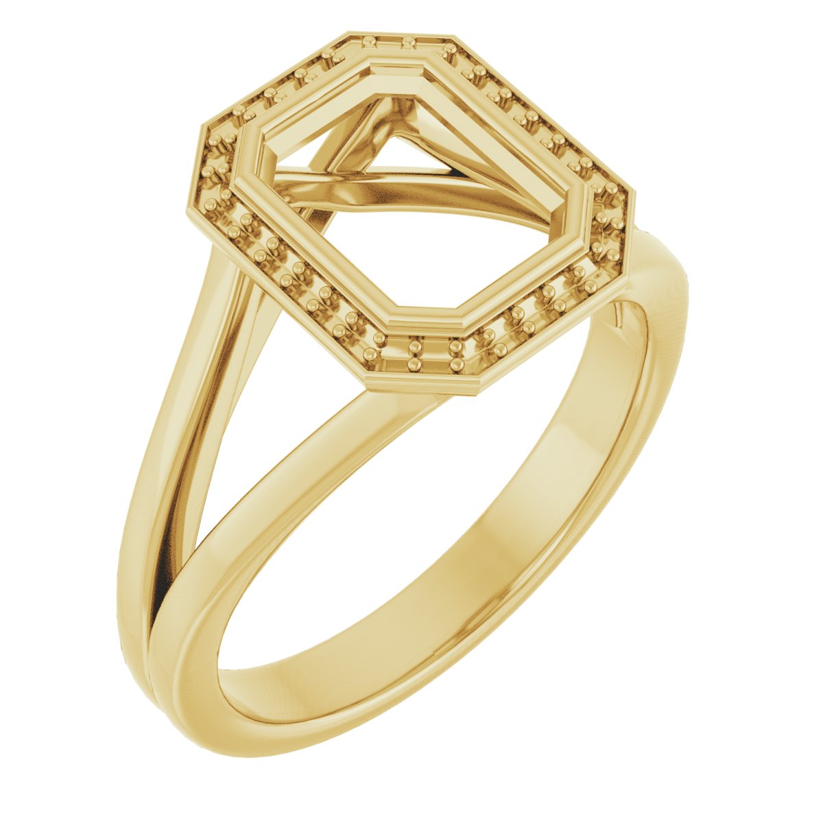 Bezel-Set Halo-Style Engagement Ring
