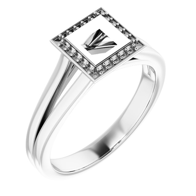 Bezel-Set Halo-Style Engagement Ring