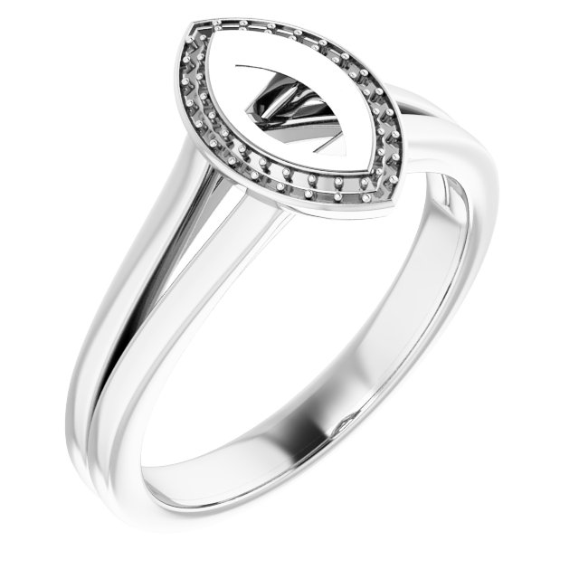 Bezel-Set Halo-Style Engagement Ring