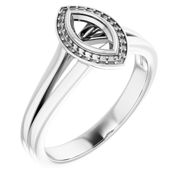Bezel-Set Halo-Style Engagement Ring