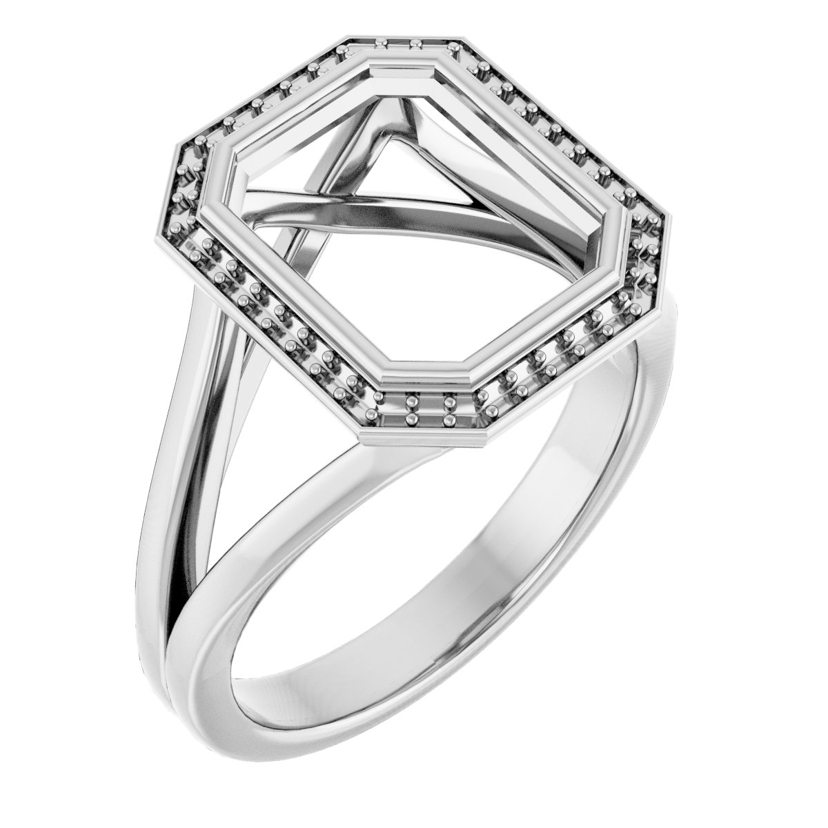 Bezel-Set Halo-Style Engagement Ring