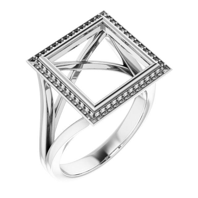 Bezel-Set Halo-Style Engagement Ring