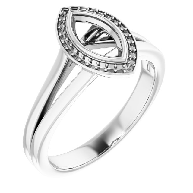 Bezel-Set Halo-Style Engagement Ring