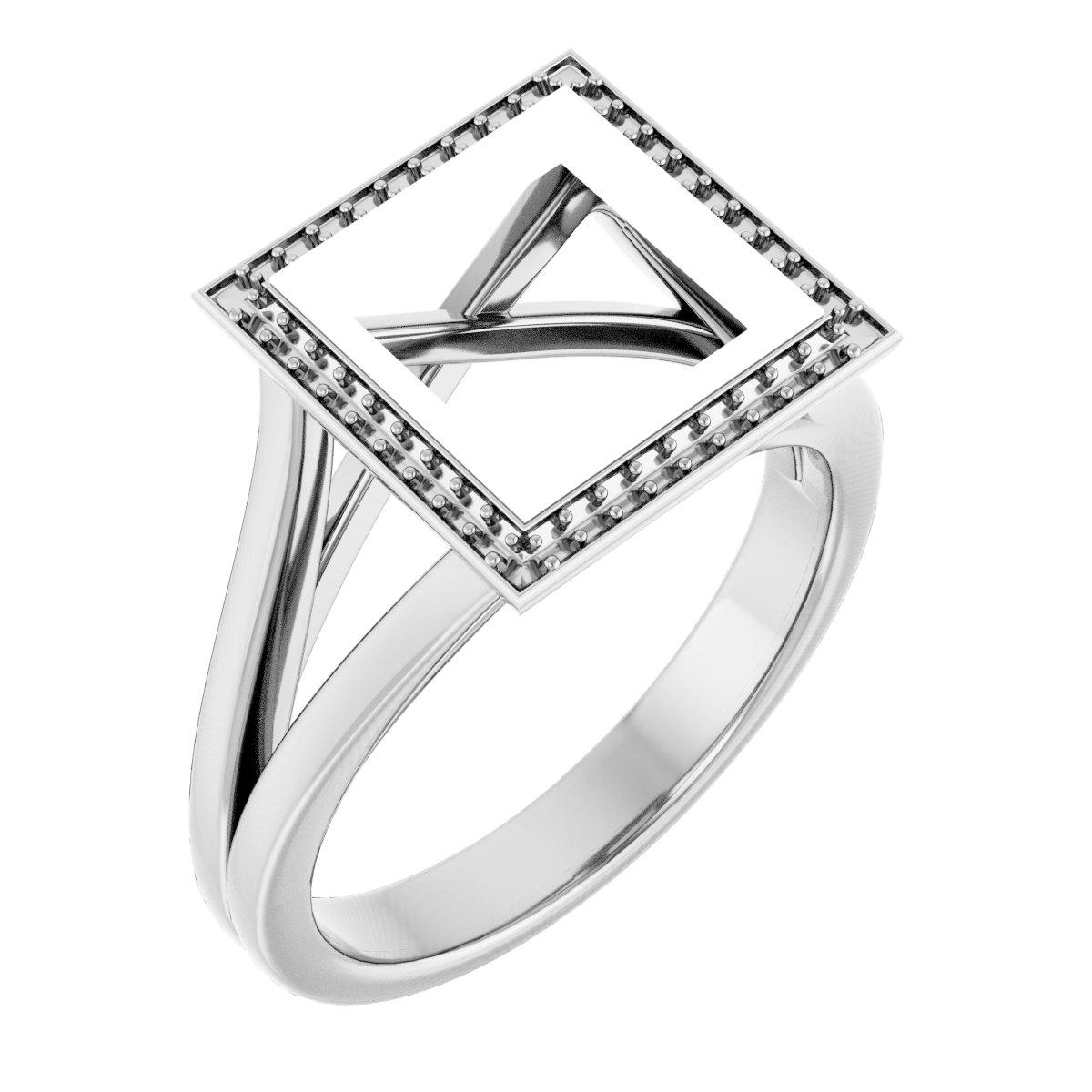Bezel-Set Halo-Style Engagement Ring