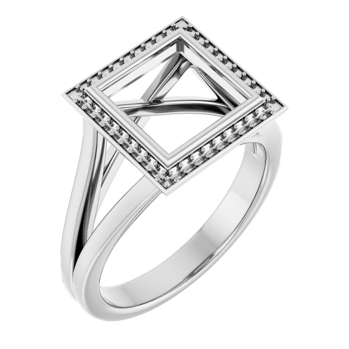 Bezel-Set Halo-Style Engagement Ring