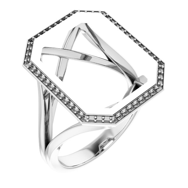 Bezel-Set Halo-Style Engagement Ring
