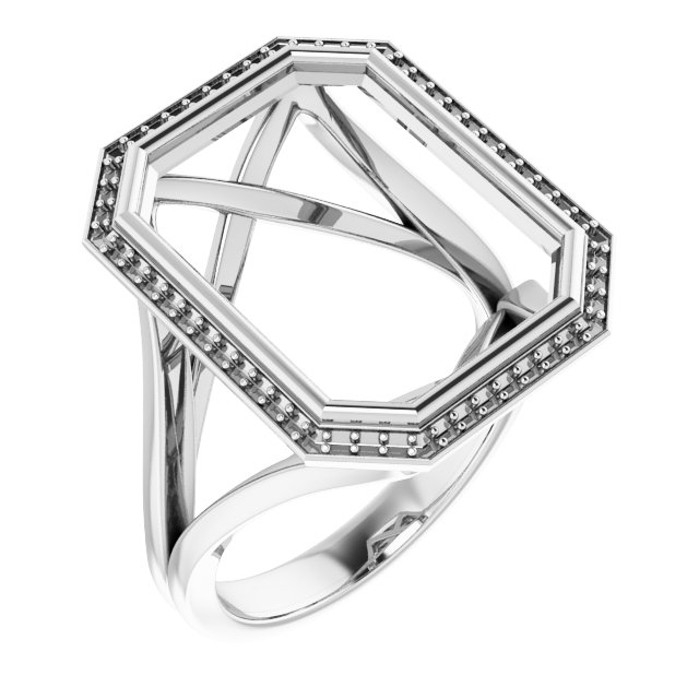 Bezel-Set Halo-Style Engagement Ring