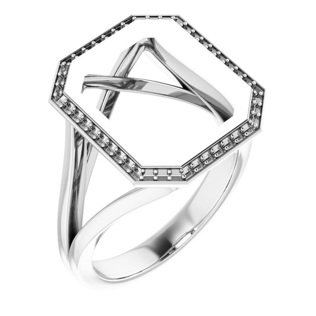Bezel-Set Halo-Style Engagement Ring