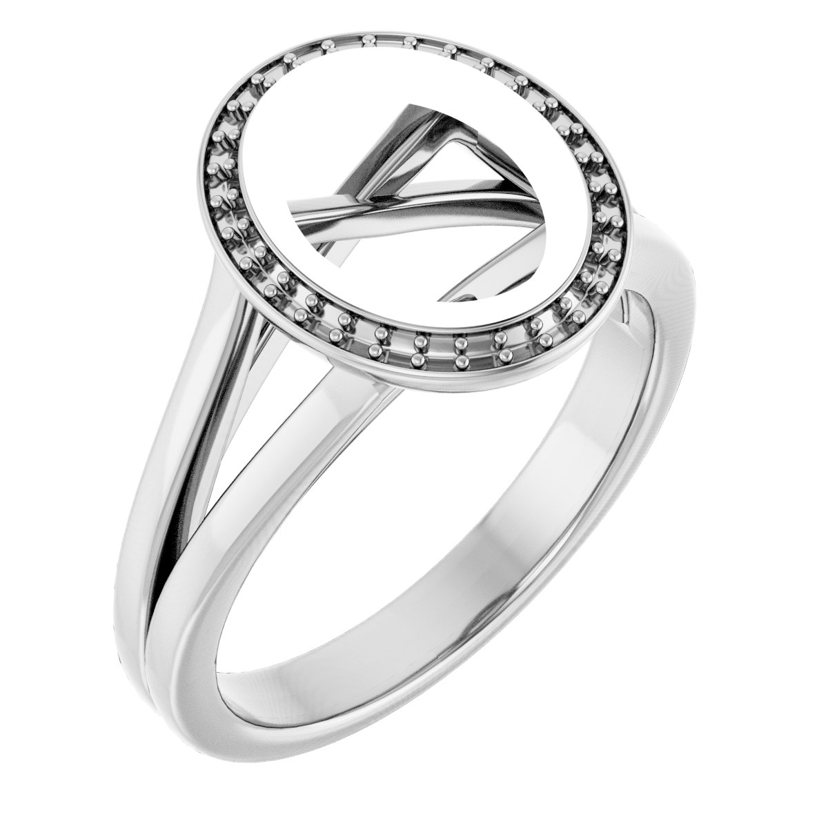 Bezel-Set Halo-Style Engagement Ring