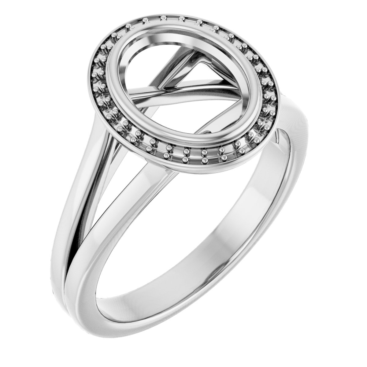 Bezel-Set Halo-Style Engagement Ring