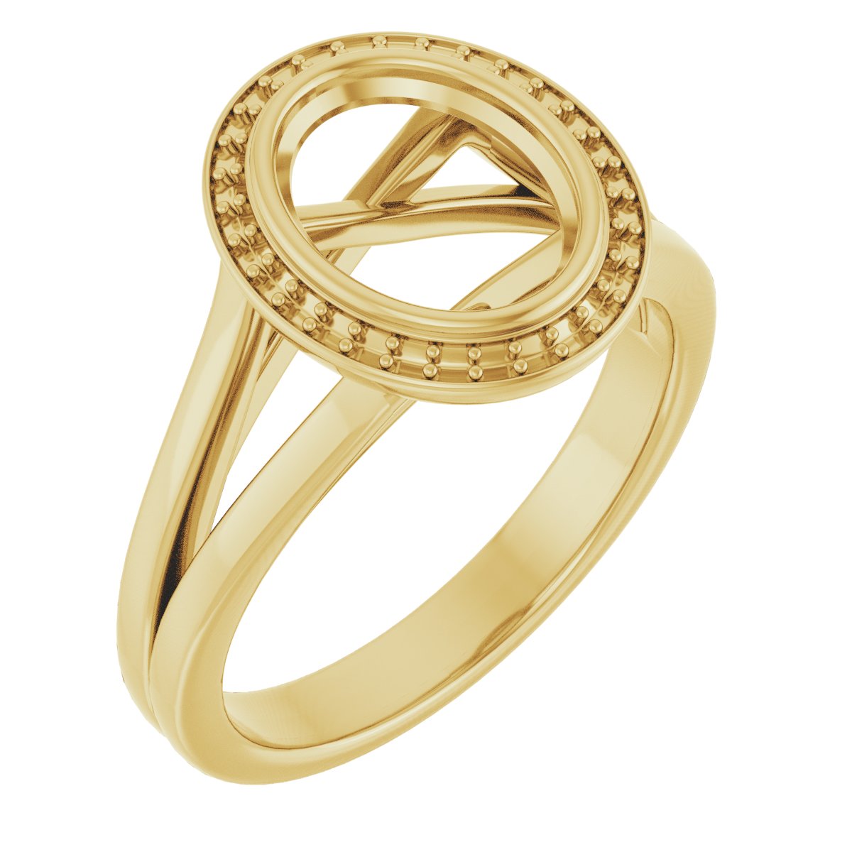 Bezel-Set Halo-Style Engagement Ring
