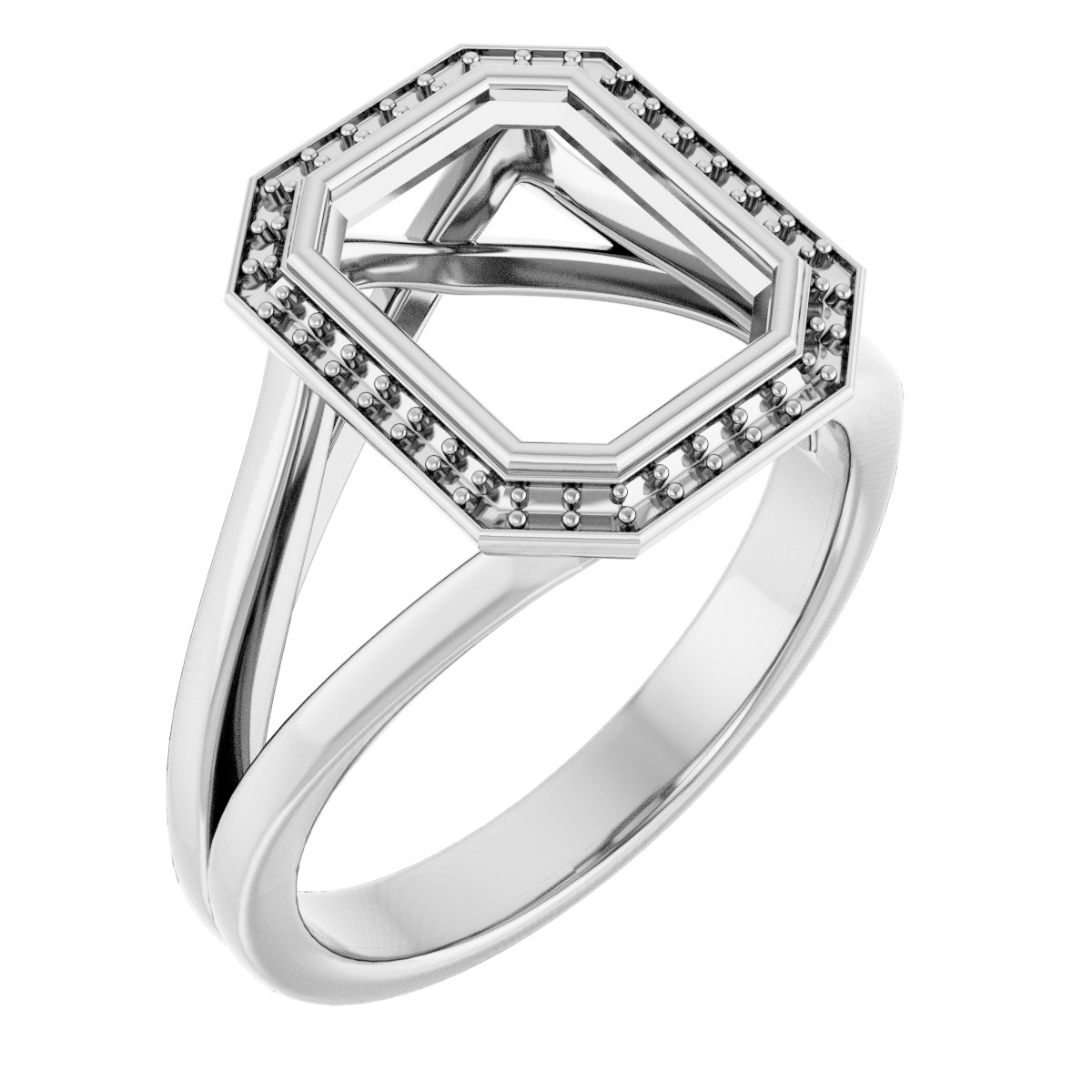 Bezel-Set Halo-Style Engagement Ring