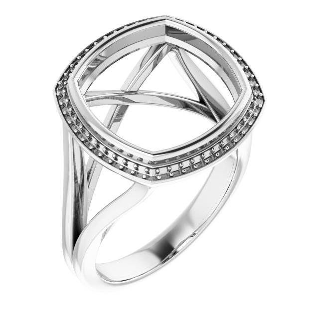 Bezel-Set Halo-Style Engagement Ring
