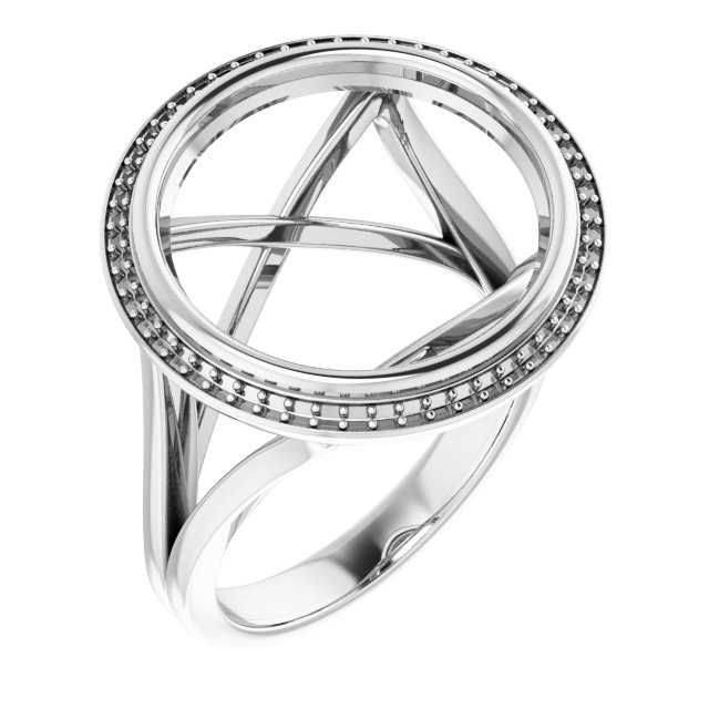 Bezel-Set Halo-Style Engagement Ring