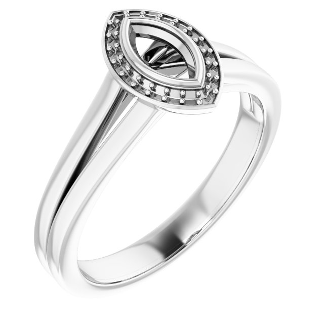 Bezel-Set Halo-Style Engagement Ring