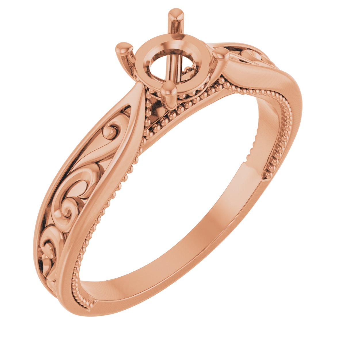Solitaire Vintage-Inspired Engagement Ring or Band