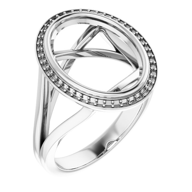Bezel-Set Halo-Style Engagement Ring