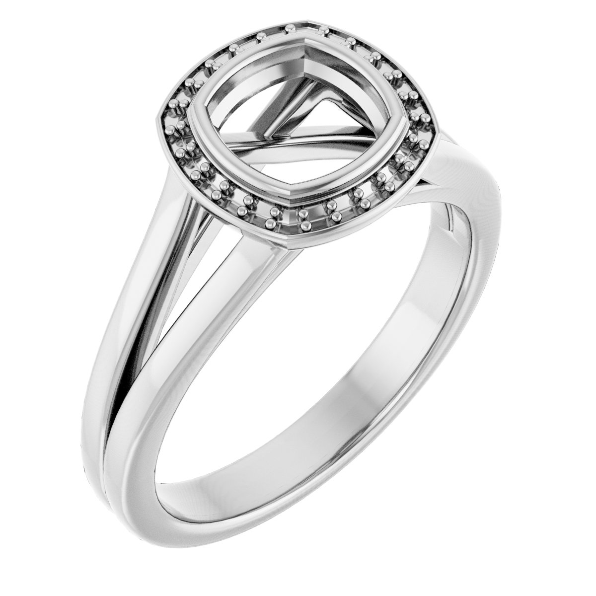 Bezel-Set Halo-Style Engagement Ring