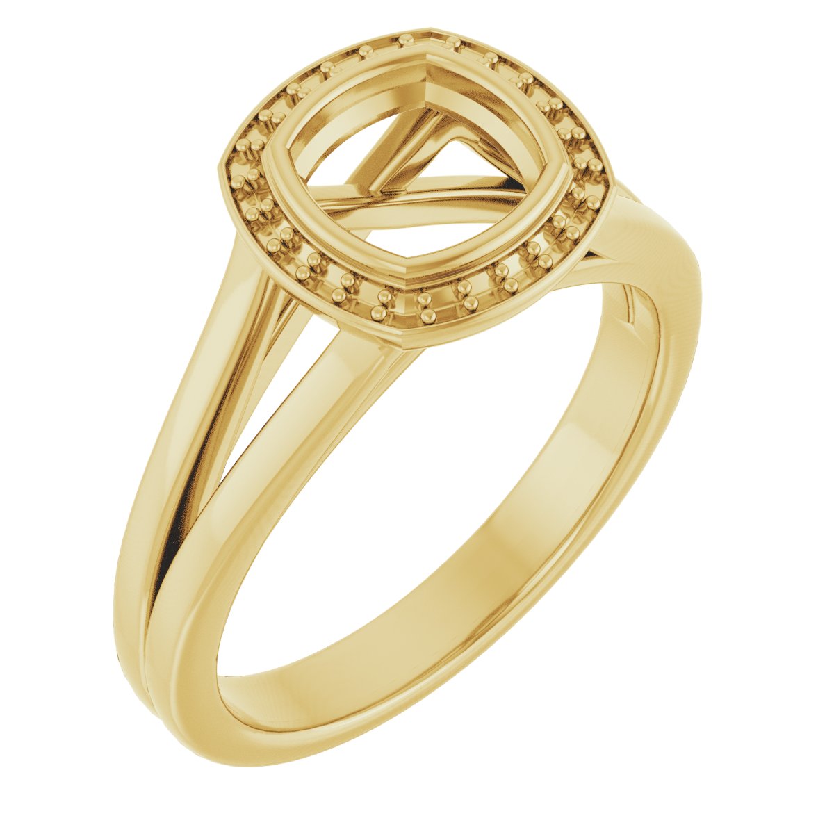 Bezel-Set Halo-Style Engagement Ring