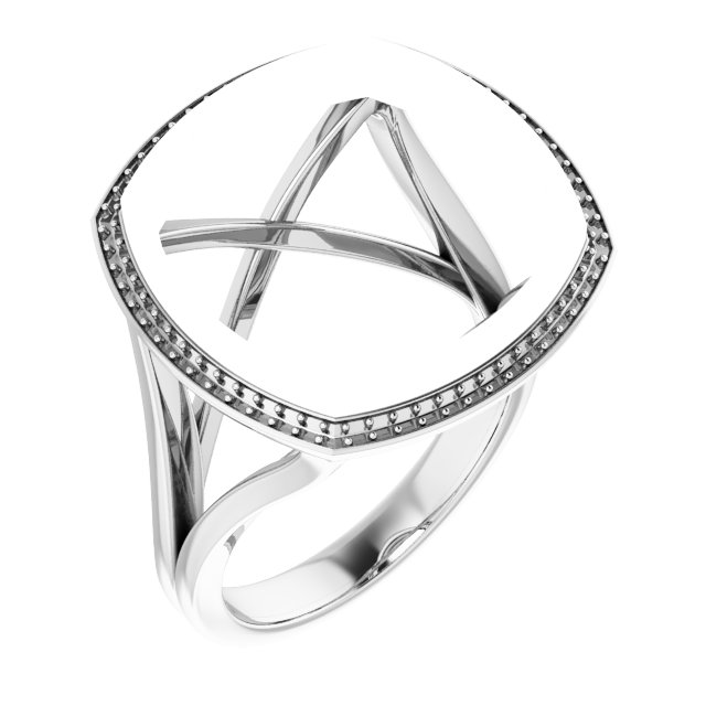 Bezel-Set Halo-Style Engagement Ring