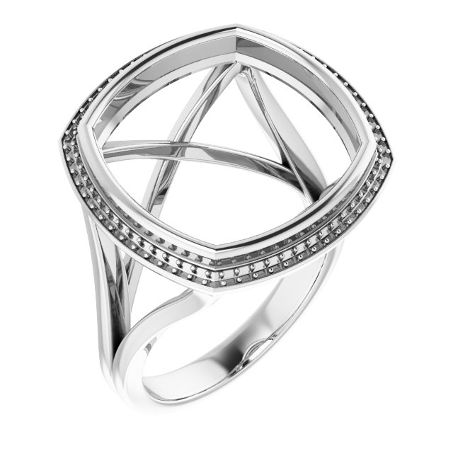 Bezel-Set Halo-Style Engagement Ring