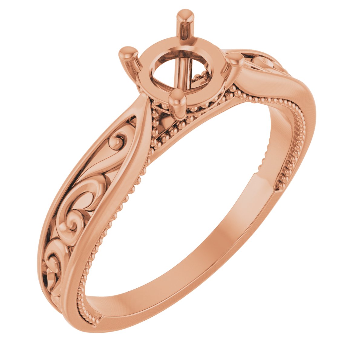 Solitaire Vintage-Inspired Engagement Ring or Band