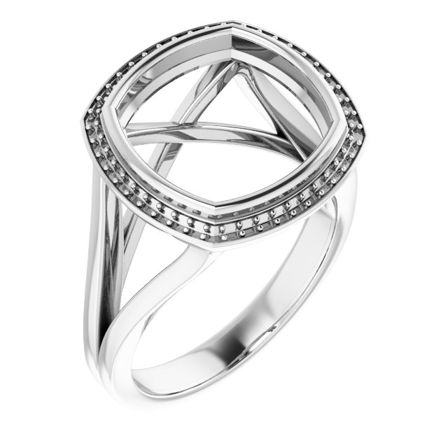 Bezel-Set Halo-Style Engagement Ring