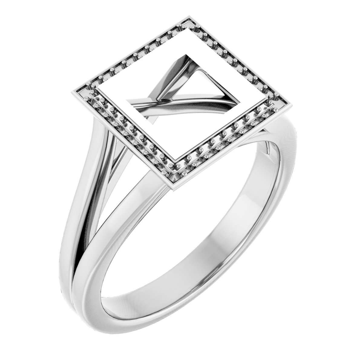 Bezel-Set Halo-Style Engagement Ring