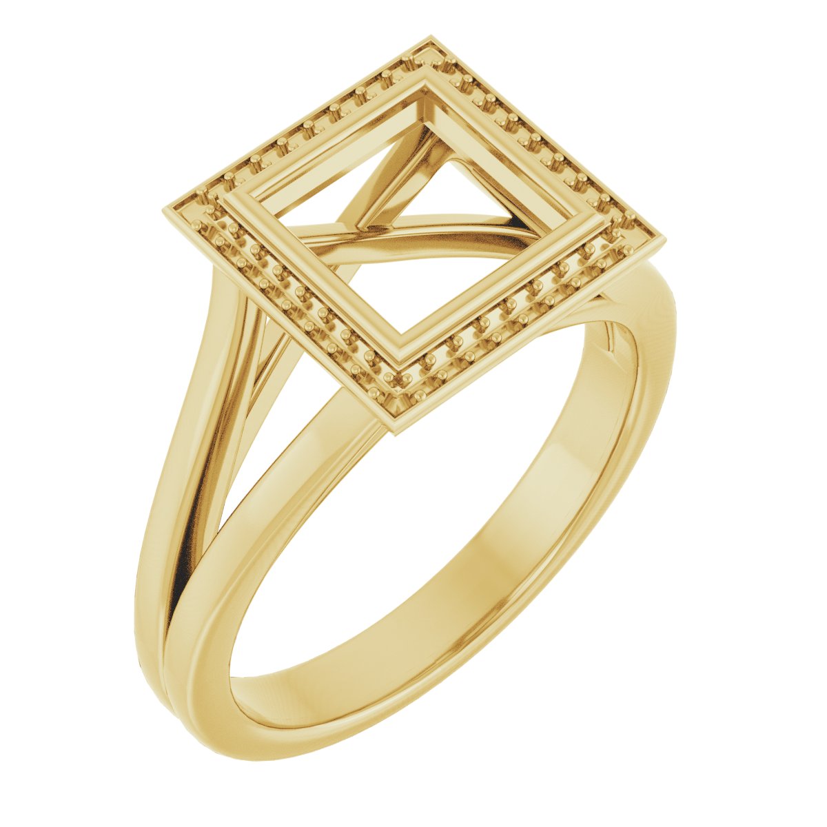 Bezel-Set Halo-Style Engagement Ring
