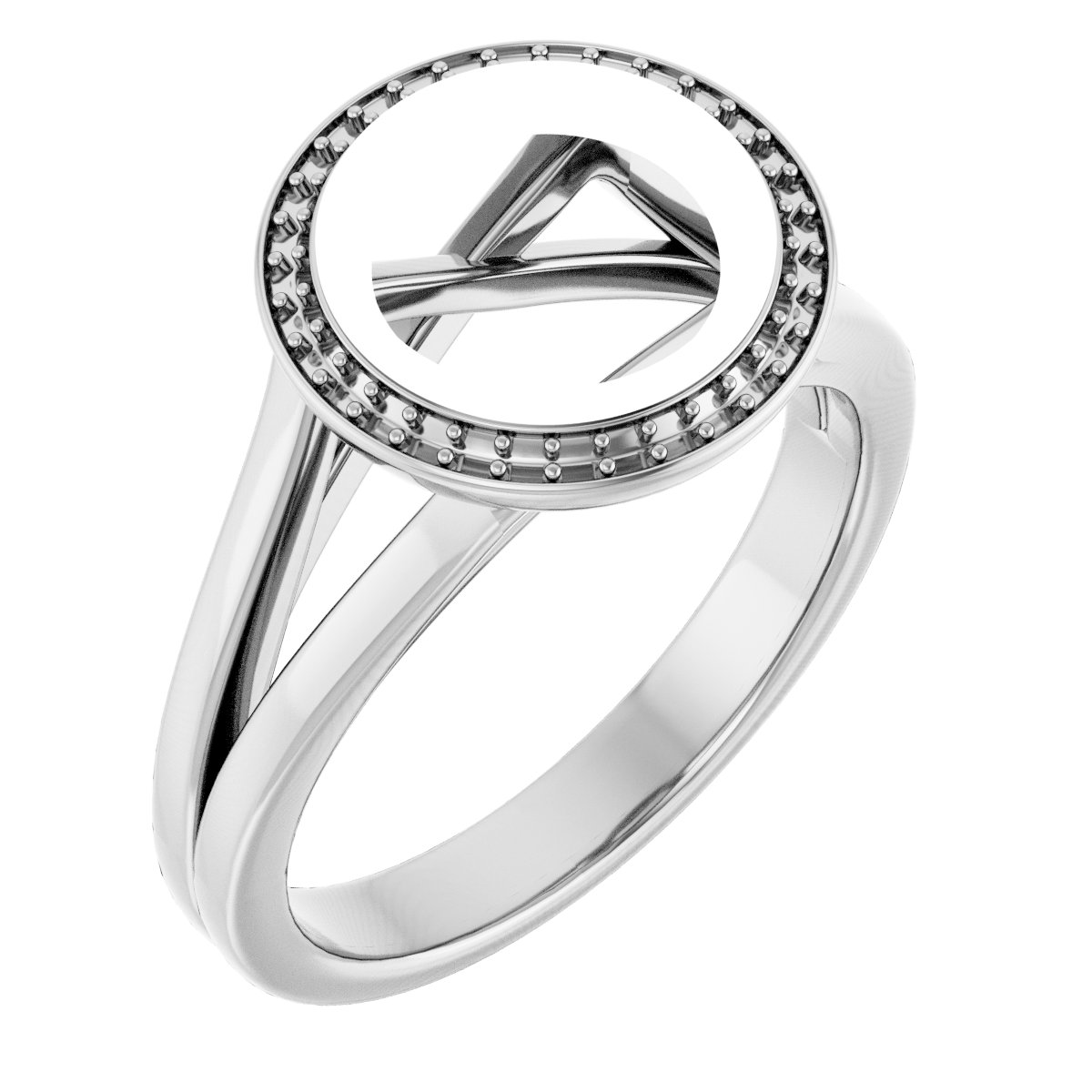 Bezel-Set Halo-Style Engagement Ring