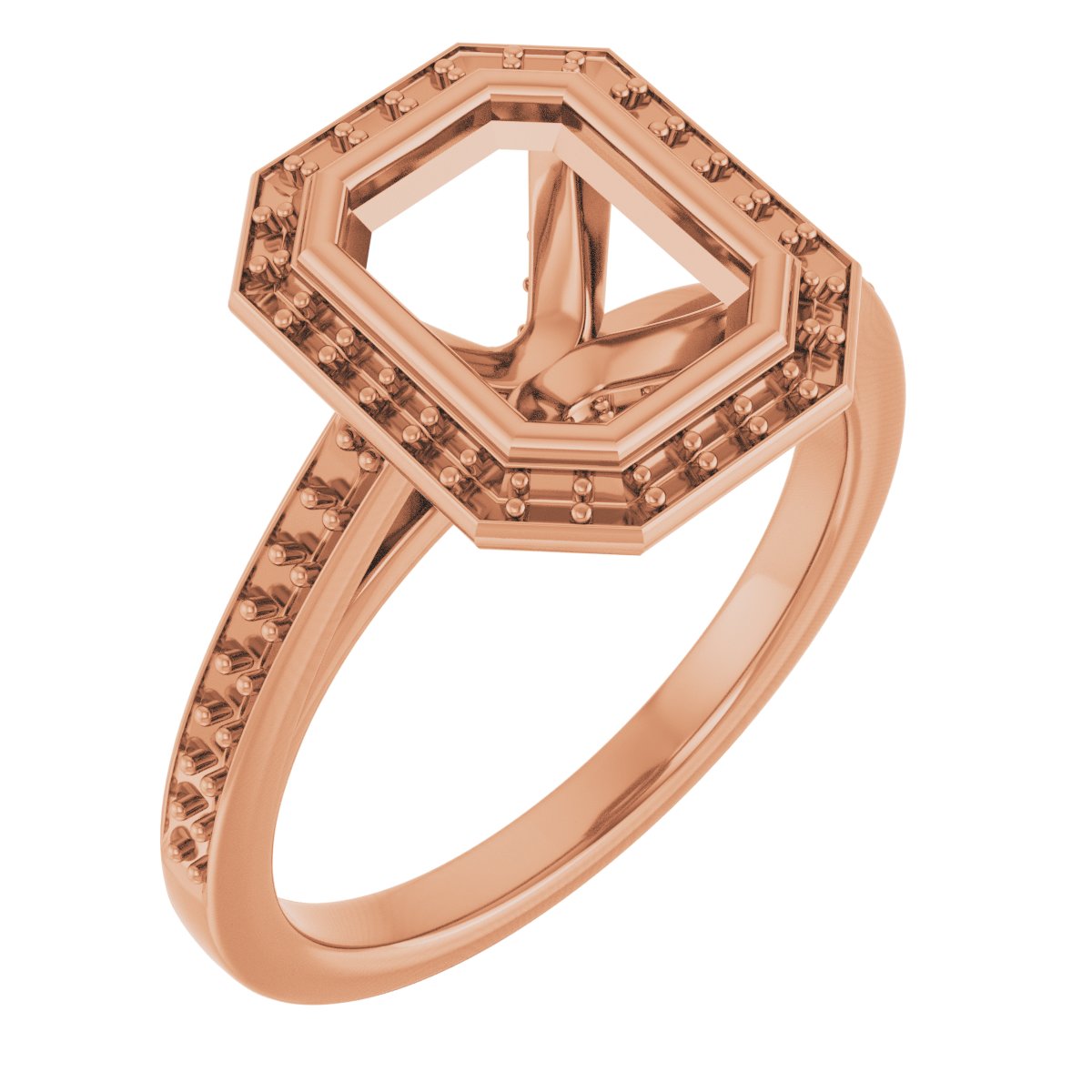 Bezel-Set Halo-Style Engagement Ring