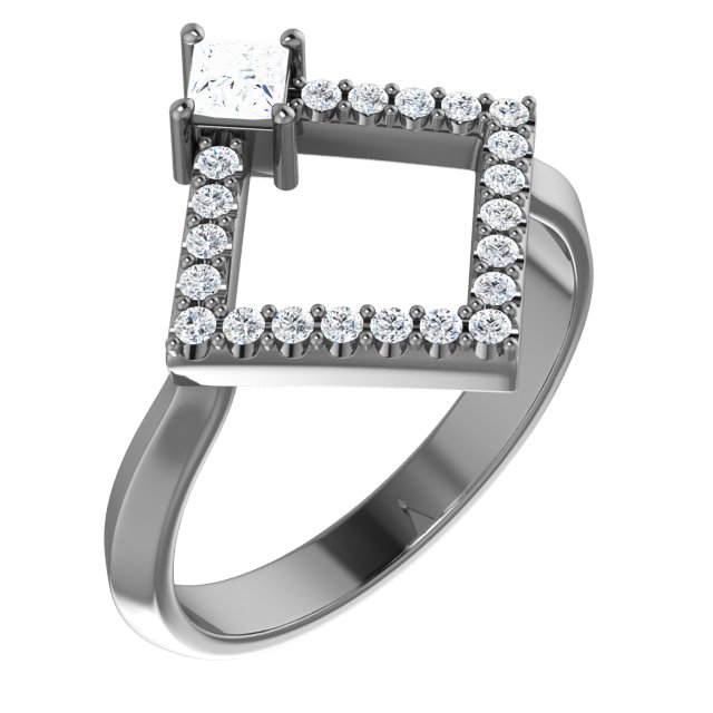 Sterling Silver .33 CTW Diamond Geometric Ring Ref 15135485