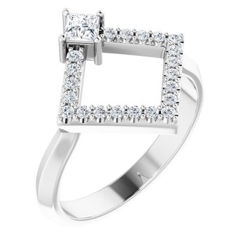 Platinum .33 CTW Diamond Geometric Ring Ref 15135376