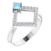 14K White Natural Aquamarine & 1/5 CTW Natural Diamond Geometric Ring